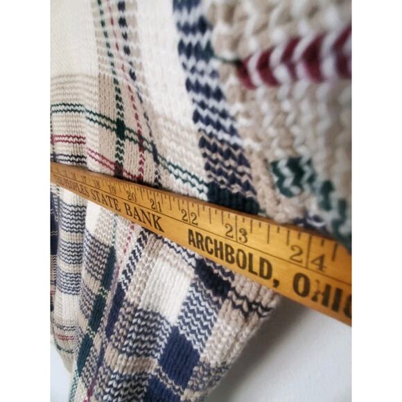 VTG 90s Cotton Traders Knit Mens Size M Multicolor Stripes Grandpa Cosby Sweater - Picture 12 of 12